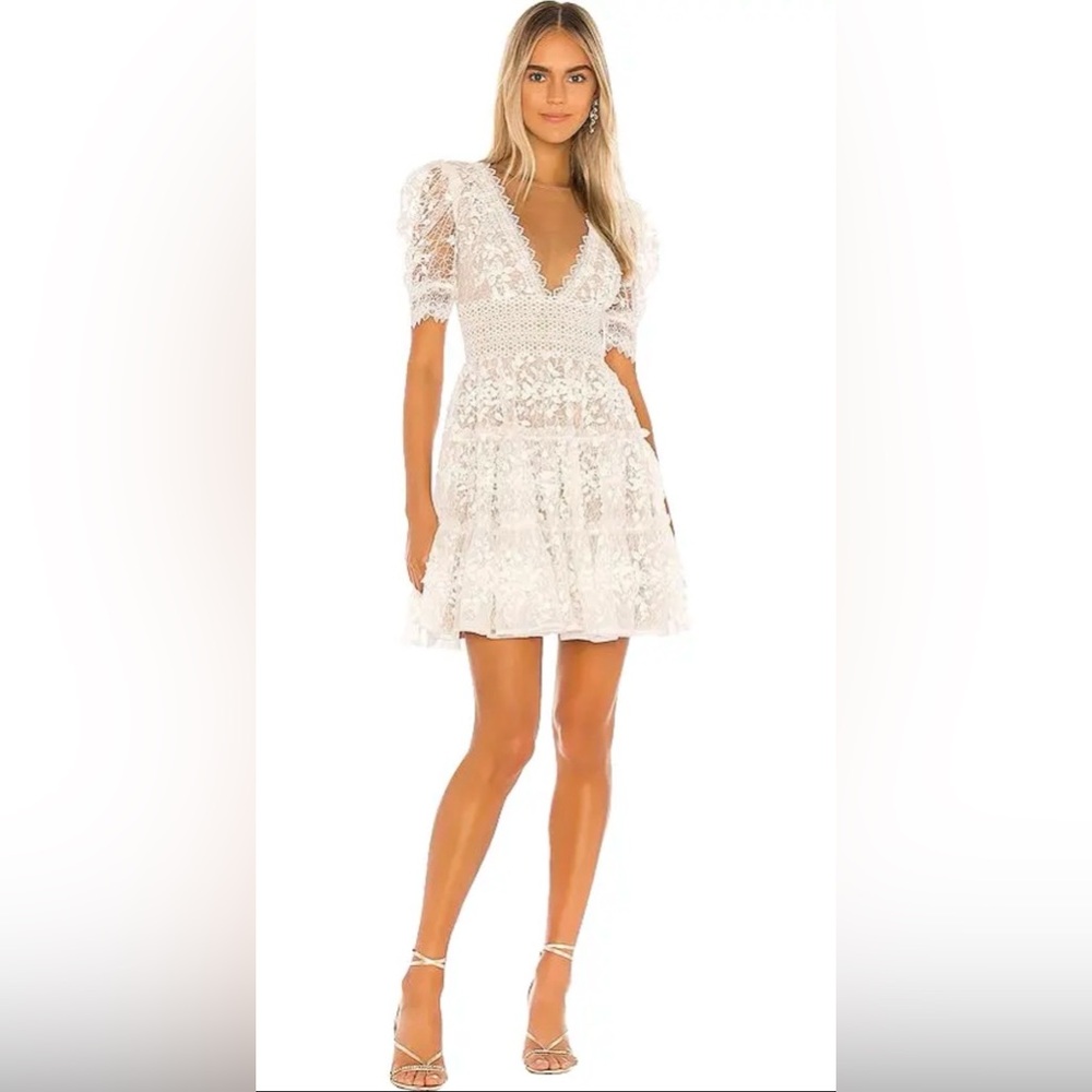 Bronx and Banco White Lace Mini Dress